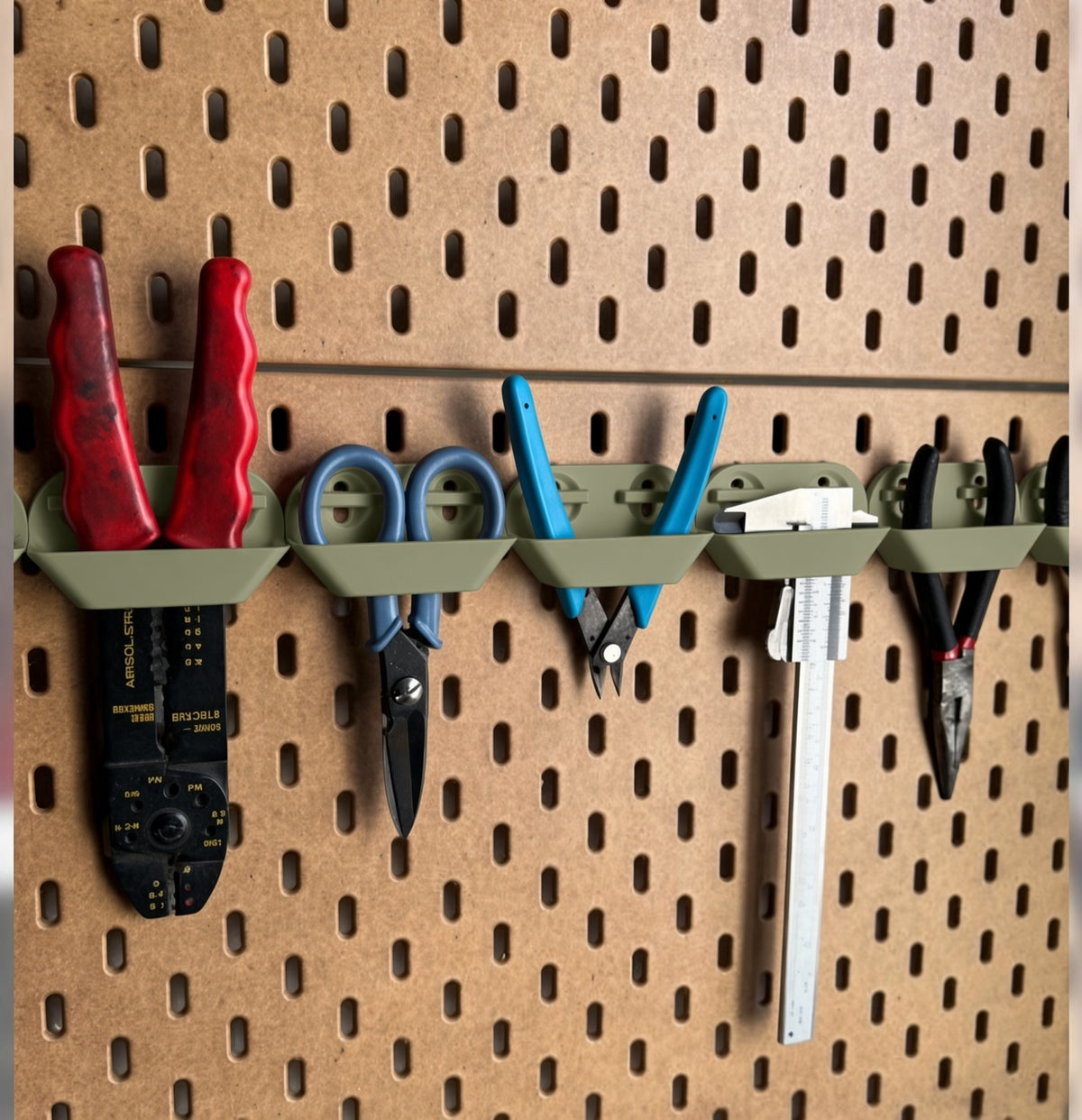 Alet Tutucu - Duvar Monteli Pegboard Alet Organizer - Haki