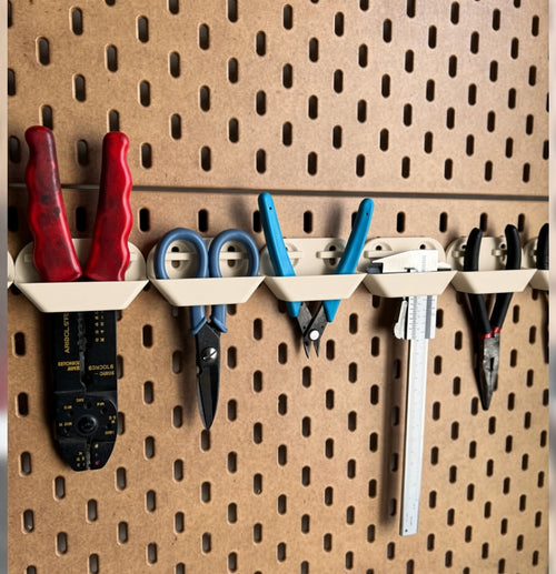 Alet Tutucu - Duvar Monteli Pegboard Alet Organizer - Krem
