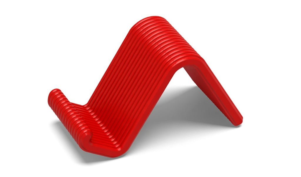 Dalgalı çizgili telefon standı kırmızı