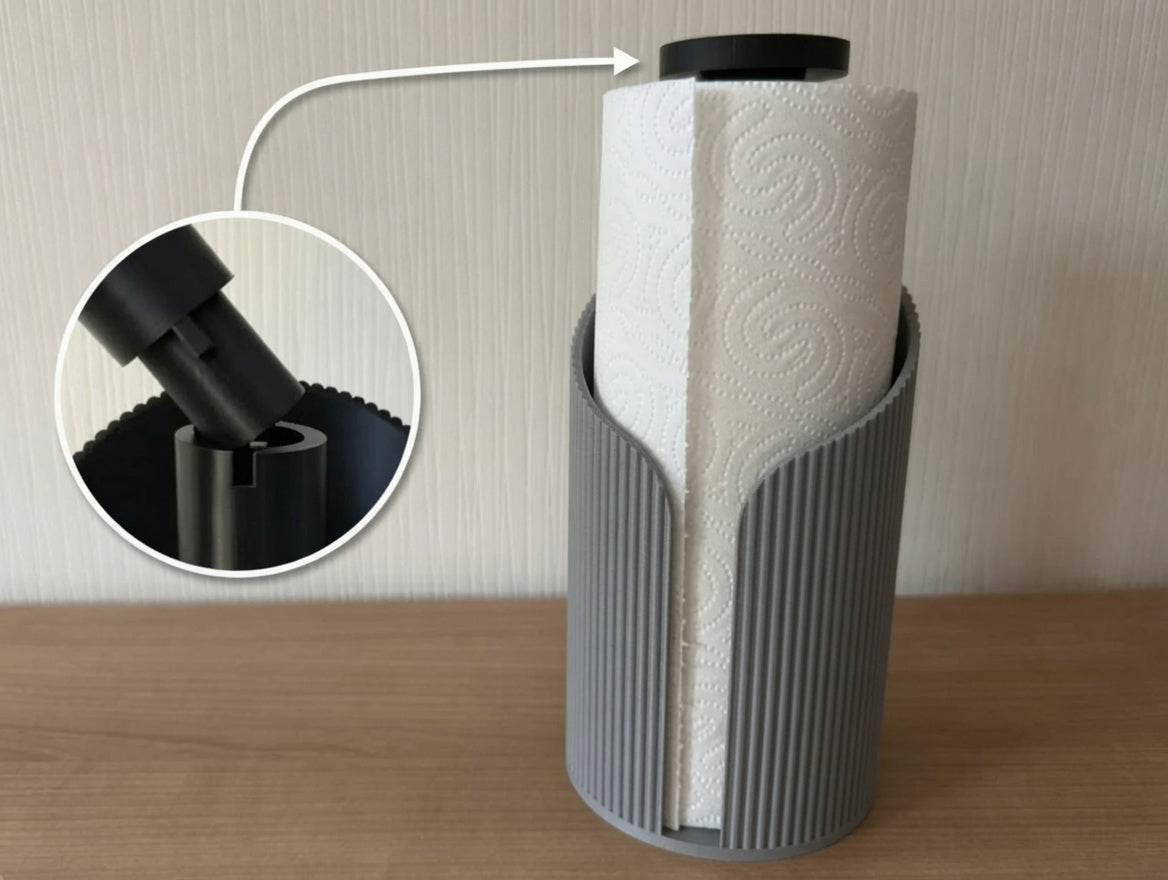 Ribbed Kağıt Havlu Askısı - Gri
