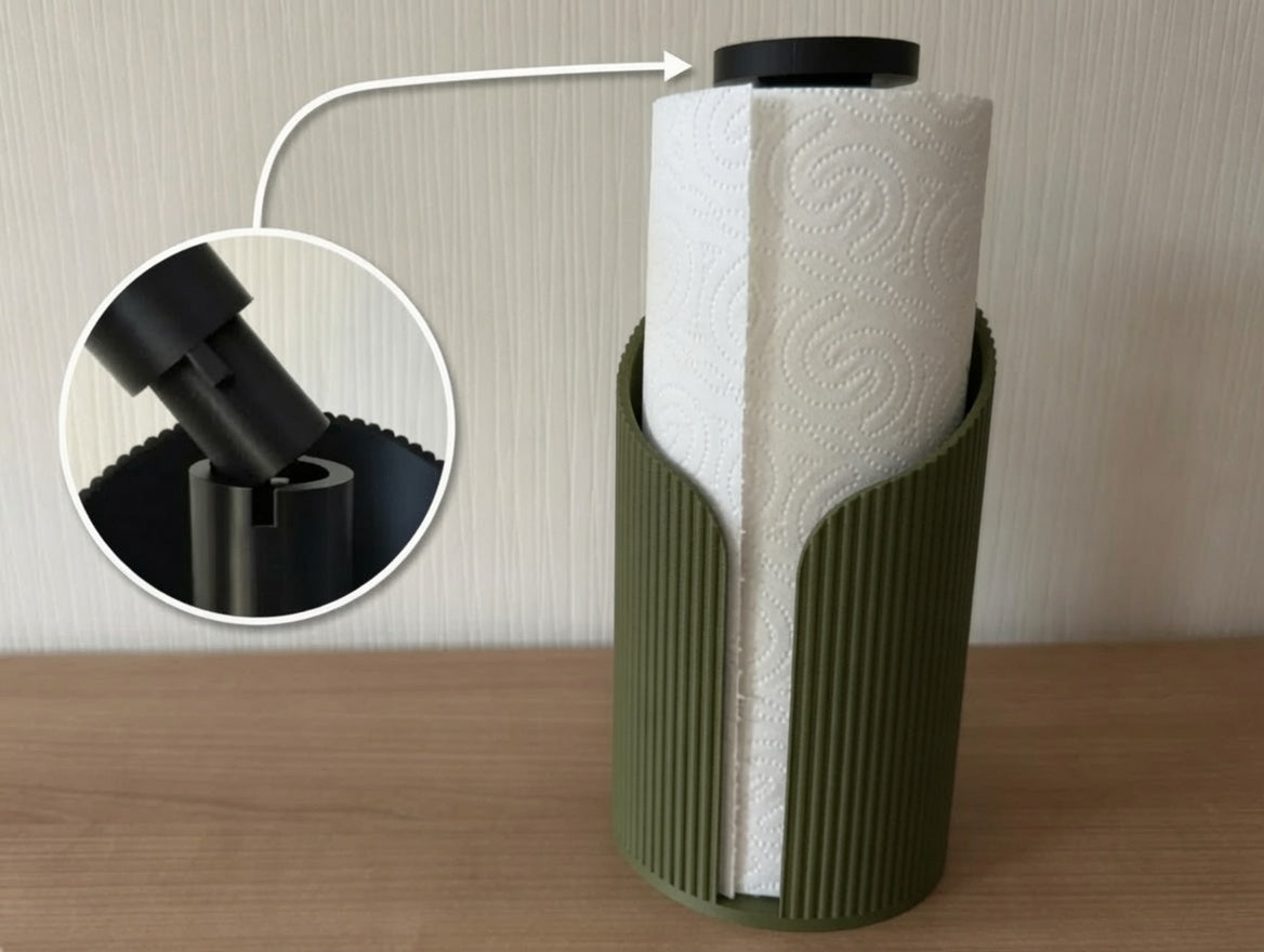 Ribbed Kağıt Havlu Askısı - Haki