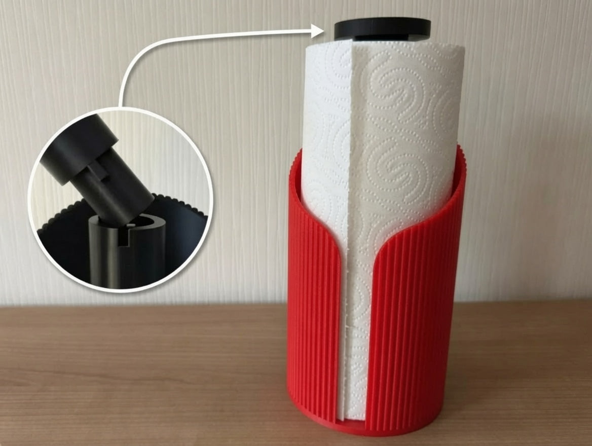 Ribbed Kağıt Havlu Askısı - Kırmızı