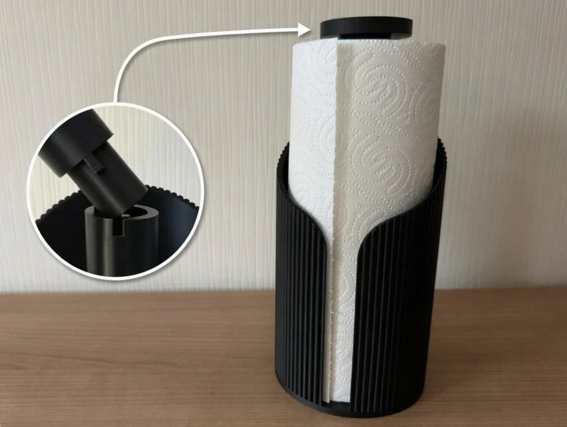 Ribbed Kağıt Havlu Askısı - Siyah
