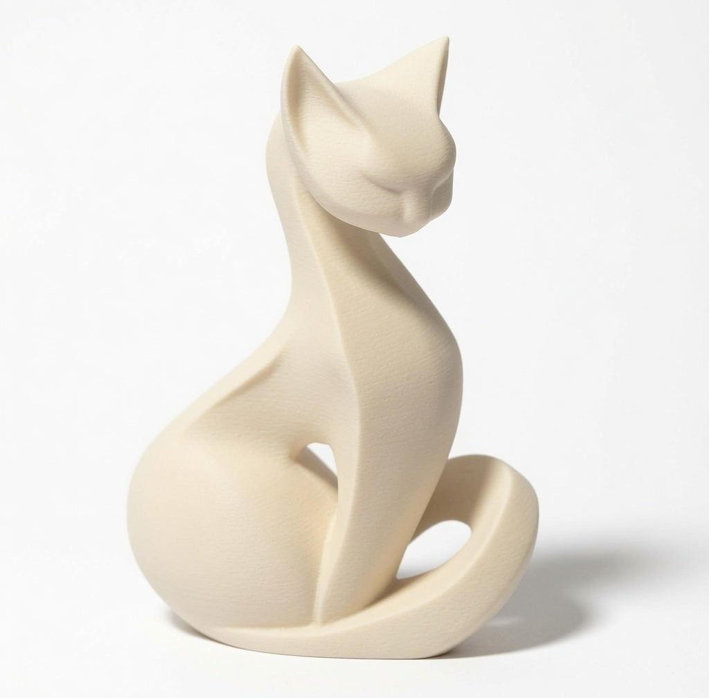 Minimalist Oturan Kedi Figürü - görsel 2