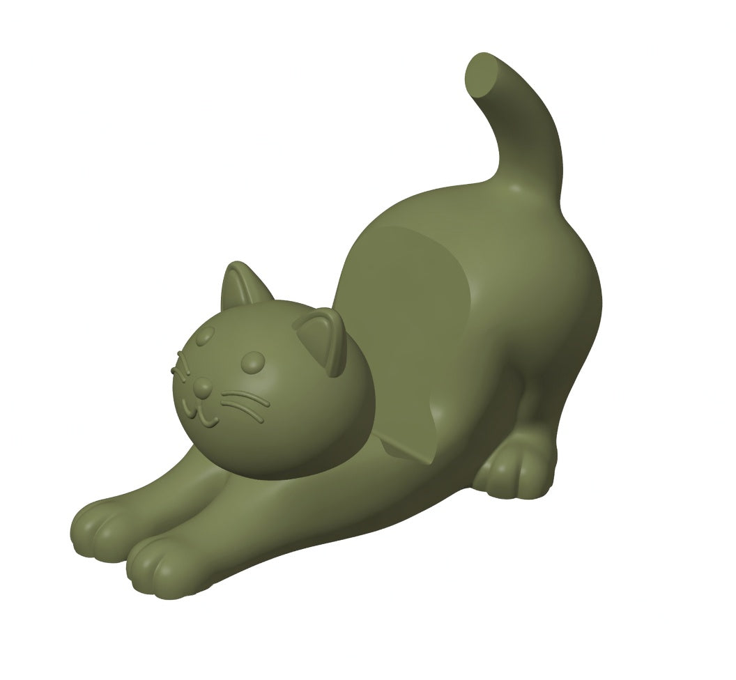 Esneyen Kedi Telefon Standı - Haki