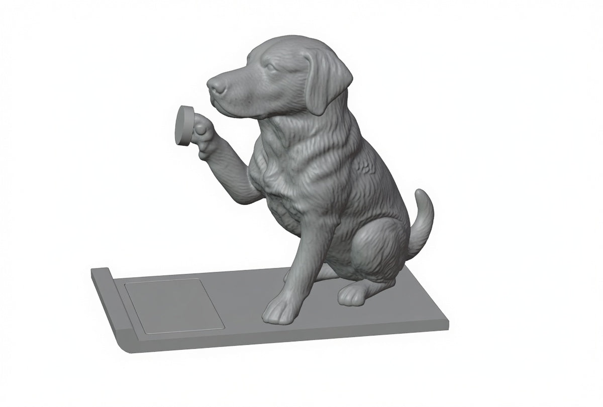 Köpek Figürlü Telefon Standı - Gri
