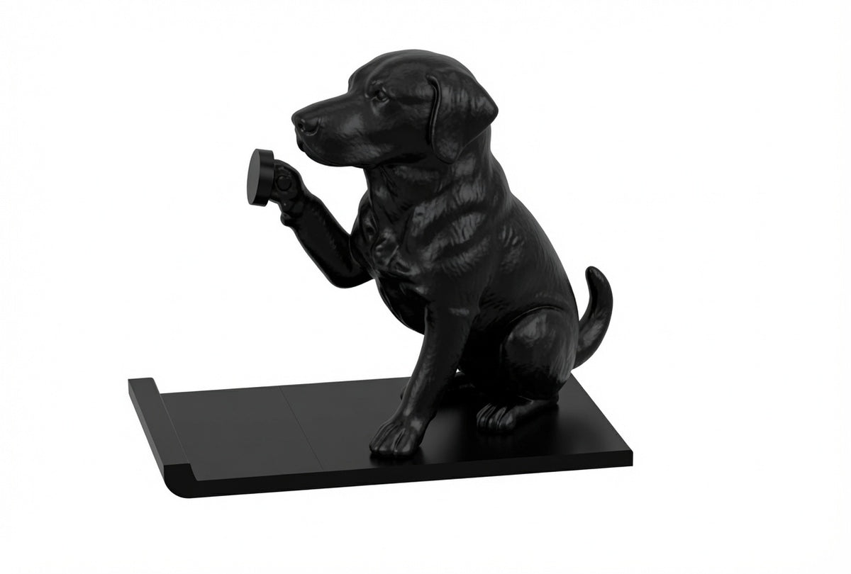 Köpek Figürlü Telefon Standı - Siyah